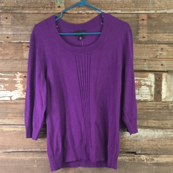 Investments Purple 3/4 Sleeve Sweater, Plus Size 1X, NWT - Picture 1 of 5